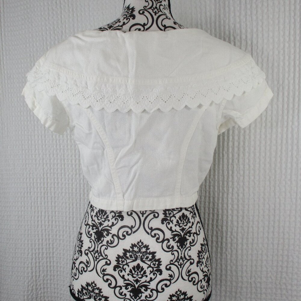 SWITCH USA Cropped Ruffle Top Size Large - Picture 6 of 10
